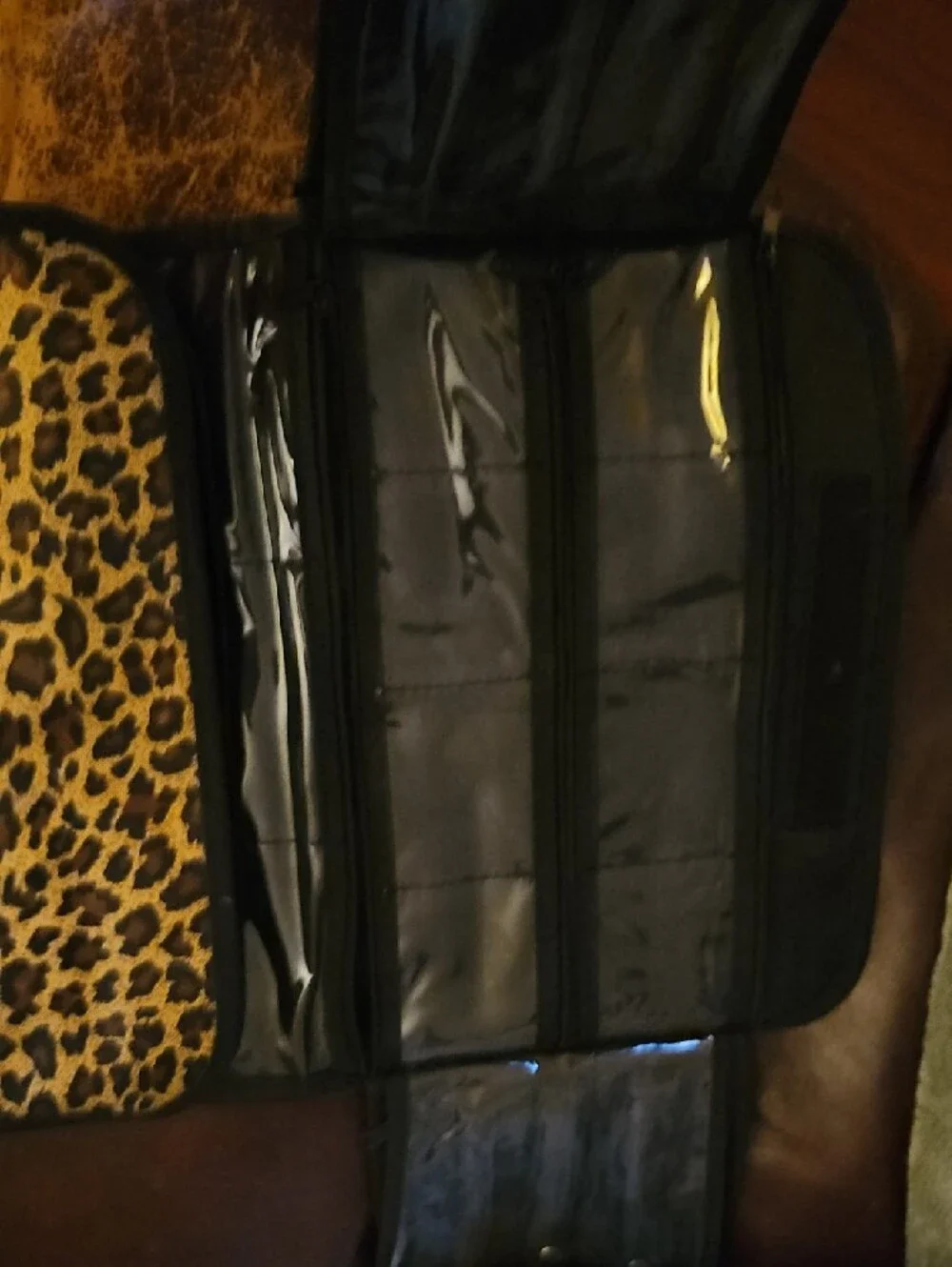 Leopard Print Women’s Makeup Bag Organizer - Brown/Black